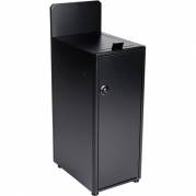 Affaldsspand, sort mat, pulverlakeret st&aring;l, 1-rums, 1x40 l, med frontl&aring;ge og s&aelig;kkeholdere, forberedt til v&aelig;gmontering