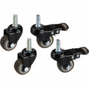 Hjuls&aelig;t, sort mat, metal, til affaldsspand 40 l, bev&aelig;gelige, 2 med bremse