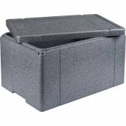 Termokasse, 60x40x32cm, gr&aring;, EPS, 1-rums, 56,8 L, standard, 1/1 GN