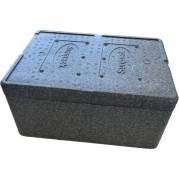 Termokasse, 40x30x14cm, gr&aring;, EPS, 1-rums, standard