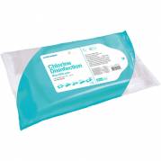 Engangsmoppe, Wet Wipe, 45x13cm, hvid, med 2000 ppm aktivt klor, uden farve og parfume