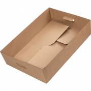Transportkasse, 50,7x35x11,8cm, brun, pap, 1-rums, lille, med h&aring;ndtag