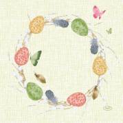 Frokostserviet, Duni, Joyful Spring, 3-lags, 33x33cm, flerfarvet, tissue