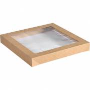 L&aring;g, 22,9x22,8x3cm, brun, karton/PLA, lille, med vindue