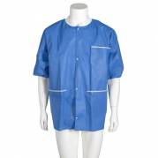 Varmejakke med korte &aelig;rmer, ABENA Excellent, XXL, 81x74cm, m&oslash;rkebl&aring;, SMS, usteril, engangs