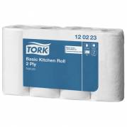 Køkkenrulle, Tork Basic, 2-lags, 25,8m x 20,6cm , Ø10,4cm, ubleget, genanvendt papir *Denne vare tages ikke retur*