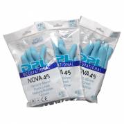 Latexhandske, DPL Nova 45, 9-9.5, bl&aring;, latex, indvendig velourisering