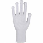 Bomuldshandske, hvid, tricot med knopper, 9,