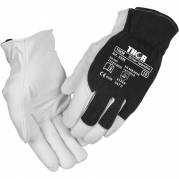 Gedeskindshandske, THOR Driver, 9, hvid, gedeskind/spandex
