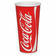 Papbæger, Coca-Cola, 17cm, Ø9cm, 50 cl, 60 cl, rød, pap/PE, 22 oz