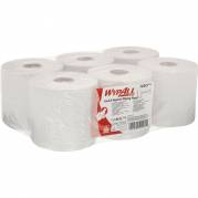 Håndklæderulle, Kimberly-Clark Wypall L10, 1-lags, Midi, 239,4m x 18,3cm , Ø19,2cm, hvid, genanvendt papir, med spiralhylse *Denne vare tages ikke retur*