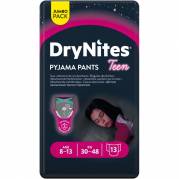 B&oslash;rneble, bukseble, DryNites Pyjama Pants, 8-13 &aring;r, med print, pige, 30-48 kg