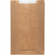 Rudepose, 18x28x5cm, brun, papir, med rude, med sidefals