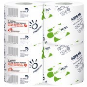 Toiletpapir, Biotech, 2-lags, 28m x 9,5cm , Ø12,4cm, hvid, 100% nyfiber