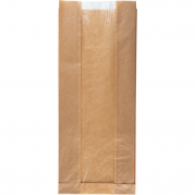 Rudepose, 16x38x7cm, brun, papir, med rude, med sidefals