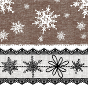 Frokostserviet, Snowy Winter, 3-lags, 1/4 fold, 32x32cm, flerfarvet, nyfiber