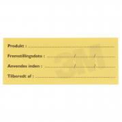Label, 3M Post-it, 5,5x2,4cm, gul, til mærkning af fødevarer, 50 ark pr. blok