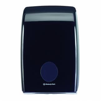 Dispenser, Kimberly-Clark Aquarius, 13,6x26,5x39,9cm, sort, plast, til h&Atilde;&yen;ndkl&Atilde;&brvbar;deark maks dybde 10,8 cm og maks bredde 22,5 cm *Denne vare tages ikke retur*