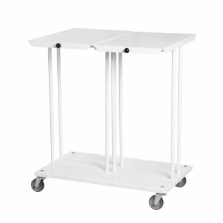 Affaldsstativ, dobbelt, med l&aring;g, hvid, 2 x 110 l