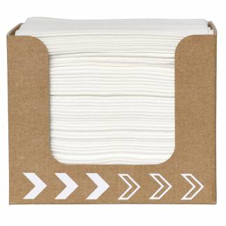 Servietdispenser, Dunisoft, 20x20cm, hvid, papir, lille, med servietter *Denne vare tages ikke retur*
