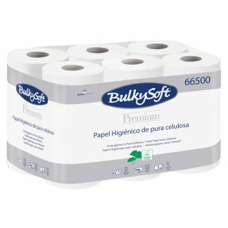 Toiletpapir, Bulkysoft, 2-lags, 24m x 9cm, &Atilde;&tilde;10cm, hvid, 100% nyfiber