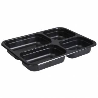 Bakke, C 2227-4B , 22,7x17,8x3cm, 735 ml, sort, CPET, 4-rums, 140/155/185/255 ml, standard serie, hovedret