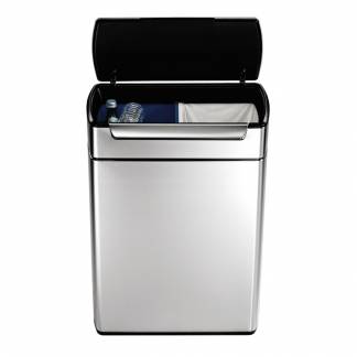 Affaldsspand, Simplehuman Touch-Bar bin, 48 l, st&Atilde;&yen;l mat, 2-rums *Denne vare tages ikke retur*