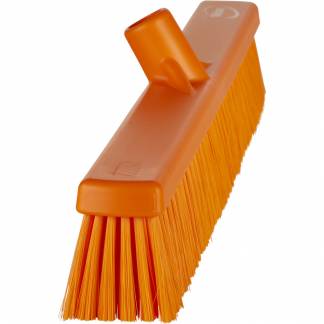 Fejekost, Vikan, orange, PP/polyester/rustfrit st&Atilde;&yen;l, 61 cm, bl&Atilde;&cedil;de b&Atilde;&cedil;rsteh&Atilde;&yen;r *Denne vare tages ikke retur*