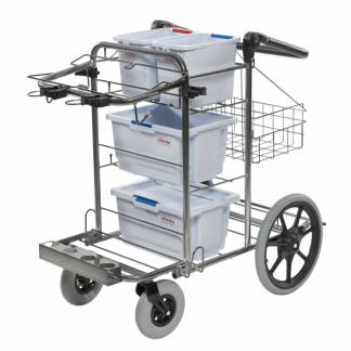 Reng&oslash;ringsvogn, Vileda, 58x100cm, gr&aring;, pulverlakeret st&aring;l, til fugtsystem, med tilbeh&oslash;r *Denne vare tages ikke retur*