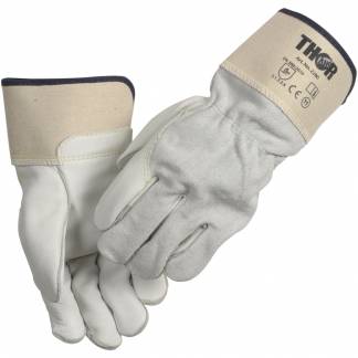 Oksespalthandske, THOR, 12, hvid, oksel&Atilde;&brvbar;der, rigger