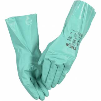 Husholdningshandske, THOR, 8, gr&Atilde;&cedil;n, nitril, med velour, ru overflade
