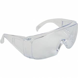 Beskyttelsesbrille, THOR Visitor, One size, klar, PC, kan b&aelig;res med almindelige briller, flergangs