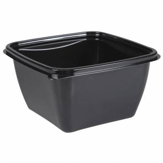 Salatsk&Atilde;&yen;l, 12,5x12,5x6,7cm, 500 ml, 500 ml, sort, RPET, firkantet