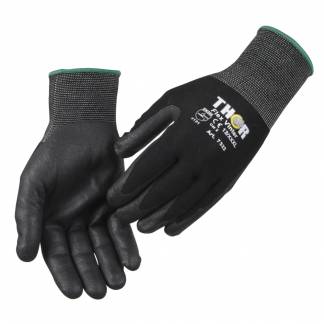Halvdyppet nitrilhandske, THOR Flex Vinter, 7, sort, nitril/nylon, ribkant