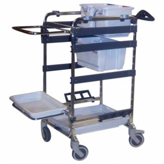 Reng&oslash;ringsvogn, Vileda Origo 500 HE, 60x80x110cm, gr&aring;, pulverlakeret st&aring;l, til fugtsystem, med tilbeh&oslash;r, f&aelig;rdigmonteret *Denne vare tages ikke retur*