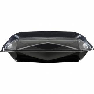Plastbakke, 22,5x22,5x6,5cm, 925 ml, 925 ml, sort, PS, med h&Atilde;&brvbar;ngslet l&Atilde;&yen;g, octaview *Denne vare tages ikke retur*