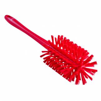 R&oslash;rb&oslash;rste, Vikan, 430mm, &Oslash;90mm, r&oslash;d, PP/polyester/rustfrit st&aring;l, medium/stive b&oslash;rsteh&aring;r *Denne vare tages ikke retur*