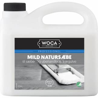Tr&Atilde;&brvbar;gulvpleje, WOCA Mild Naturs&Atilde;&brvbar;be, 2,5 l, natur, uden farve og parfume