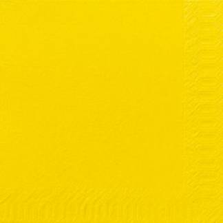 Middagsserviet, Duni, 3-lags, 1/4 fold, 40x40cm, gul, nyfiber *Denne vare tages ikke retur*