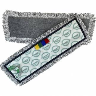 T&oslash;r- og fugtmoppe, ABENA Puri-Line Micro High Plus, gr&aring;, mikrofiber, 40 cm, med velcro