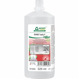 Sanitetsreng&Atilde;&cedil;ring, Green Care Professional SANET Daily F, 325 ml, Quick & Easy, sur/kalkh&Atilde;&brvbar;mmende, uden farve og parfume