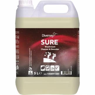 Sanitetsreng&oslash;ring, Diversey SURE Washroom Cleaner & Descaler, 5 l, sur/kalkh&aelig;mmende, uden farve og parfume