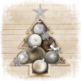 Frokostserviet, ABENA Gastro, Trendy Christmas, 3-lags, 1/4 fold, 33x33cm, flerfarvet, nyfiber