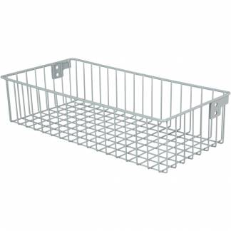 Tr&aring;dkurv, Tina Trolleys, 52,5x25x12,5cm, gr&aring;, pulverlakeret st&aring;l, stor, med 2 beslag