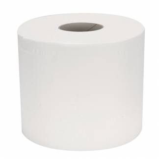 Toiletpapir, neutral, 2-lags, 33,75m x 9,8cm, &Atilde;&tilde;10cm, hvid, 100% nyfiber