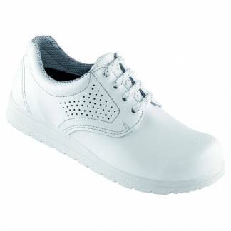 Sko, Euro-Dan Classic, 47, hvid, SRC, O1, sn&oslash;re, perforeret, vidde 13