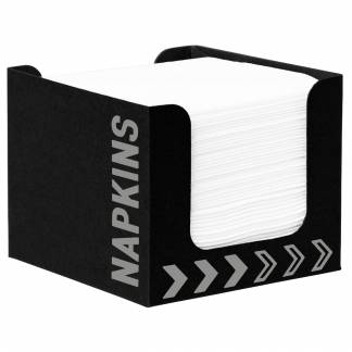 Servietdispenser, Duni, sort, lille, med hvid Dunisoft serviet *Denne vare tages ikke retur*