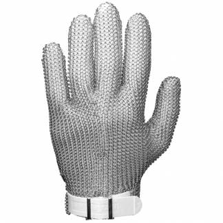 Brynjehandske, Niroflex Easyfit, S, hvid, st&Atilde;&yen;l, uden manchet, med strammeb&Atilde;&yen;nd