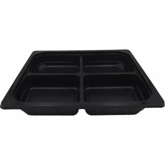 Bakke, 32,5x26,5x5cm, 2450 ml, sort, PP, 4-rums, 620ml, 1/2 GN