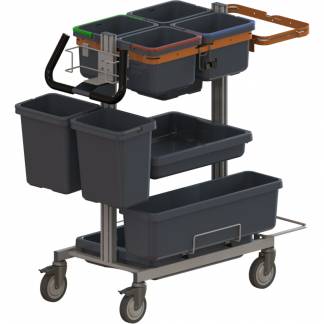 Reng&Atilde;&cedil;ringsvogn, Diversey TASKI Nano, large, Abena, 1130x590x1100mm, gr&Atilde;&yen;, metal/plast